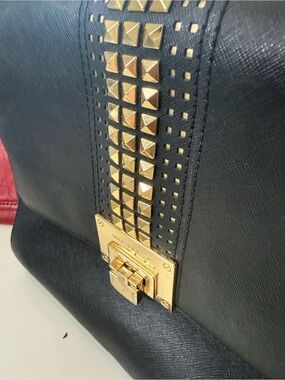 Black Stud-Accent Top Handle Bag - Women